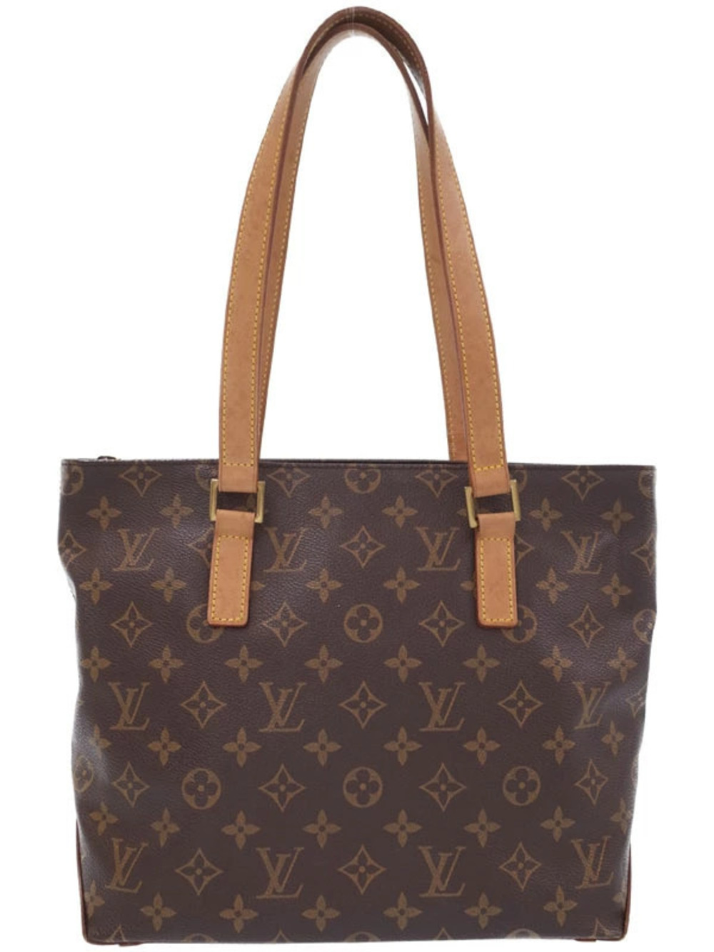 Louis Vuitton Monogram Cabas Piano Shoulder Tote Bag Canvas Leather Brown